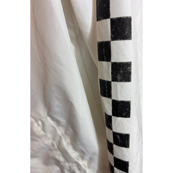 Vans White Checkerboard Sleeve Windbreaker Jacket - Picture 2 of 4